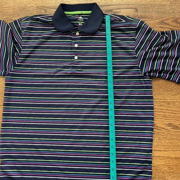 Bolle Golf Shirt Stripe Short Sleeve Button Up Collared - Picture 4 of 7